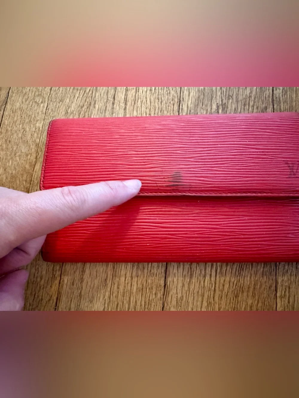 Louis Vuitton Red Textured Epi Leather Long Wallet